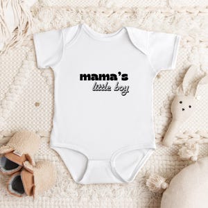 Mama&#39;s Little Boy Baby Bodysuit – Cute Minimalist Infant Onesie, Baby Shower Gift for Boy, Newborn Outfit