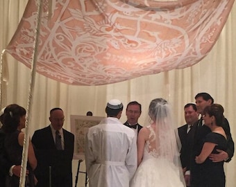 CUSTOM CHUPPAH - personalized Chuppah cover - Huppah - Hupah - Jewish wedding chuppah cover - Fabric Print - Paper Cut Lace design