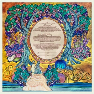 CUSTOM KETUBAH ketubahs - Ketubot - Personalized Ketubah - Jewish marriage contract - Jewish Wedding contract - Blooming trees Ketubah