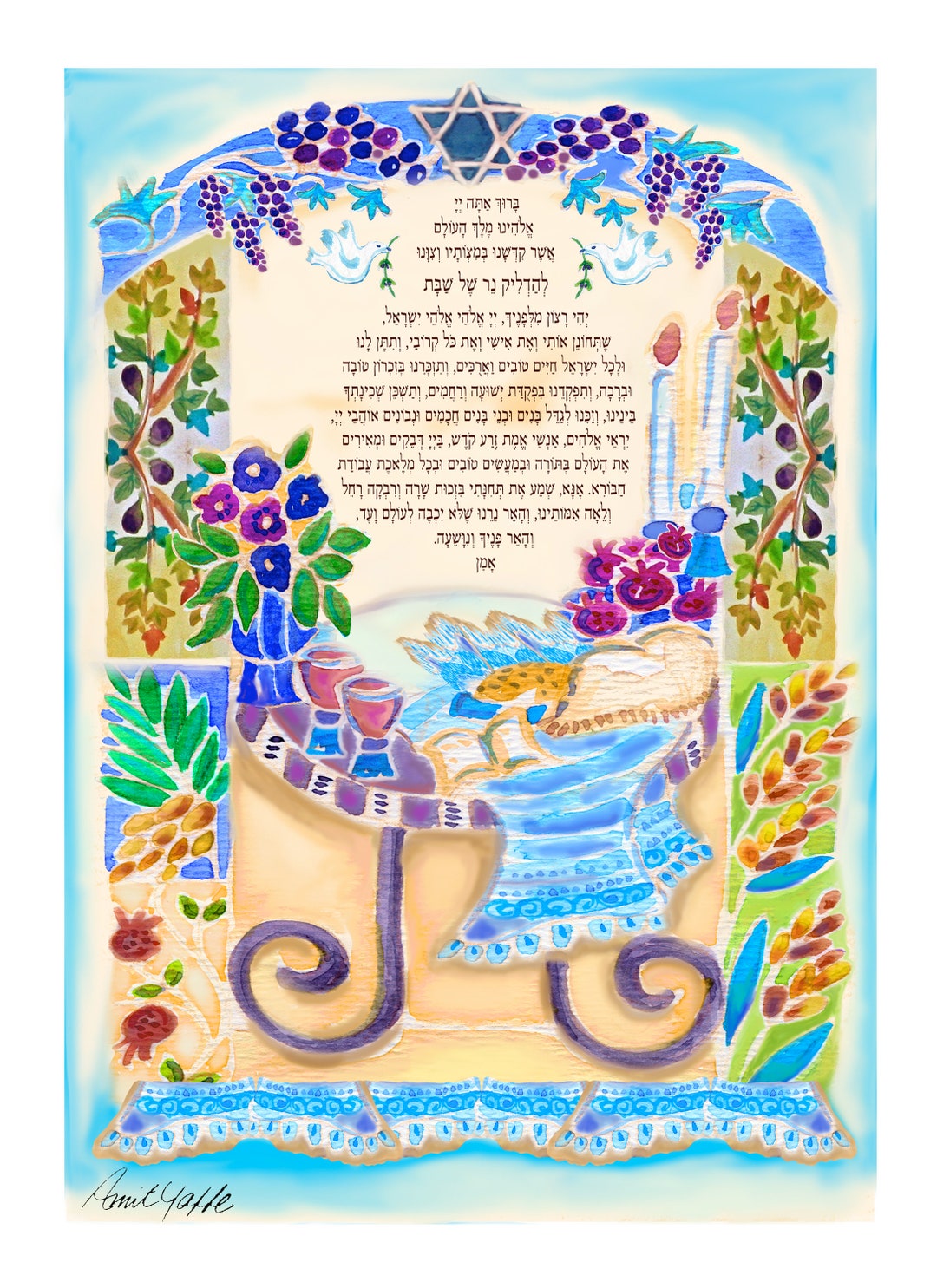 Shabbat Prayer Shabbat Candles Blessing Yehi Ratzon Prayer Etsy