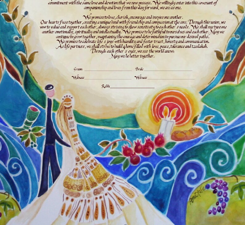 KETUBAH ketubahs Custom Ketubah Wedding Vows Jewish Etsy