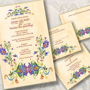 Juego de invitaciones de boda imprimible - Invitación imprimible - Suite de invitaciones de boda personalizada de bricolaje - Diseño persa moderno