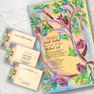 Ensemble d’invitations de mariage imprimables - Ensemble d’invitations de mariage - Mariage juif - Imprimez vos propres fichiers numériques - Grenades