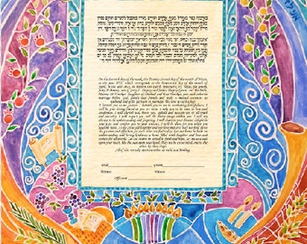 KETUBAH ketubahs - CUSTOM KETUBAH - Jewish wedding - Modern Ketubah - Jewish wedding contract - Jeiwsh Marriage - Jewish Holidays Ketubah