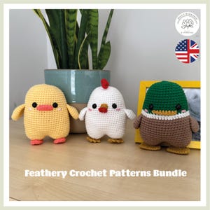 Amigurumi Crochet Patterns Bundle: Duck & Rooster (PDF Download)
