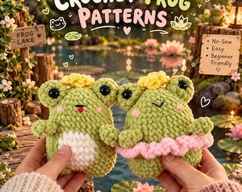 Crochet Frog Pattern PDF | Chubby Amigurumi Plushie Toy | Beginner Friendly