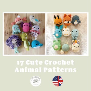 Crochet Animal Pattern Bundle: 17 Amigurumi Toy Designs (PDF Pattern