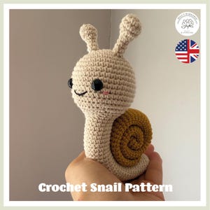 Crochet Snail Pattern, Amigurumi PDF Tutorial, Easy Beginner Friendly Snail Plushie