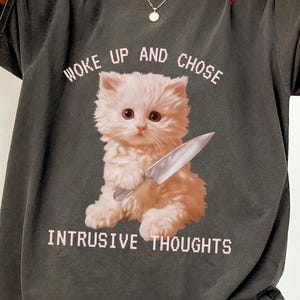 Unhinged Cat Shirt PNG: Funny Weirdcore Design (Digital Download) image 5