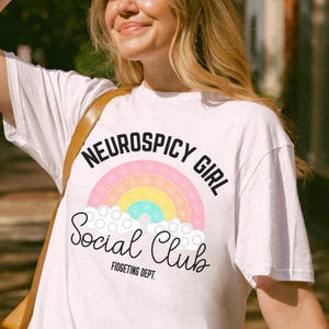 Fidget Toy PNG | Funny Social Club PNG | Relatable Neurodivergent Design | Neurodivergent Pastel Rainbow Graphic | Funny ADHD Shirt Graphic