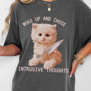 Unhinged Cat Shirt PNG: Funny Weirdcore Design (Digital Download) image 6