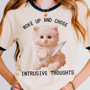 Unhinged Cat Shirt PNG: Funny Weirdcore Design (Digital Download) image 1