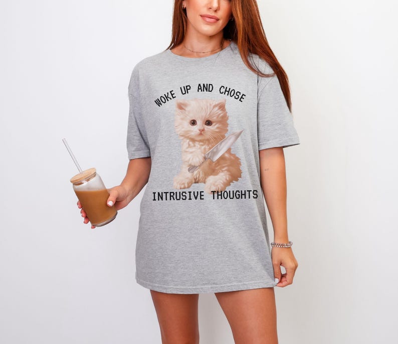 Unhinged Cat Shirt PNG: Funny Weirdcore Design (Digital Download) image 7