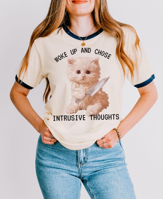 Unhinged Cat Shirt PNG: Funny Weirdcore Design (Digital Download)