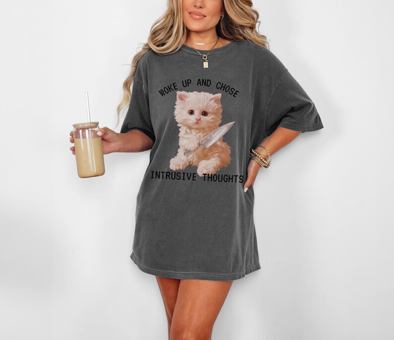 Unhinged Cat Shirt PNG: Funny Weirdcore Design (Digital Download) image 8