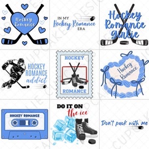 Hockey Romance PNG Bundle - 9 Designs - Stickers, Romance Reader, Romance Books, Book Design, Romance Sticker, Sports Romance, Bookish