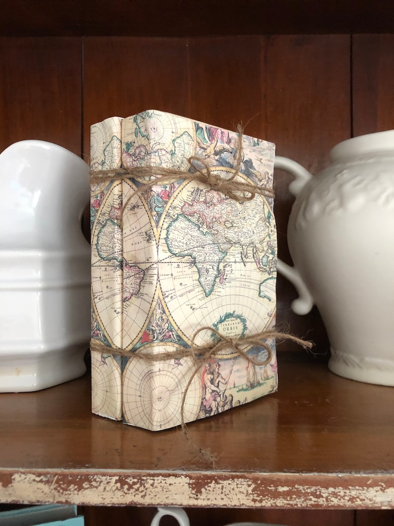 Old World Maps Book Stack of 2 Fathers Day Gift Man Cave - Etsy