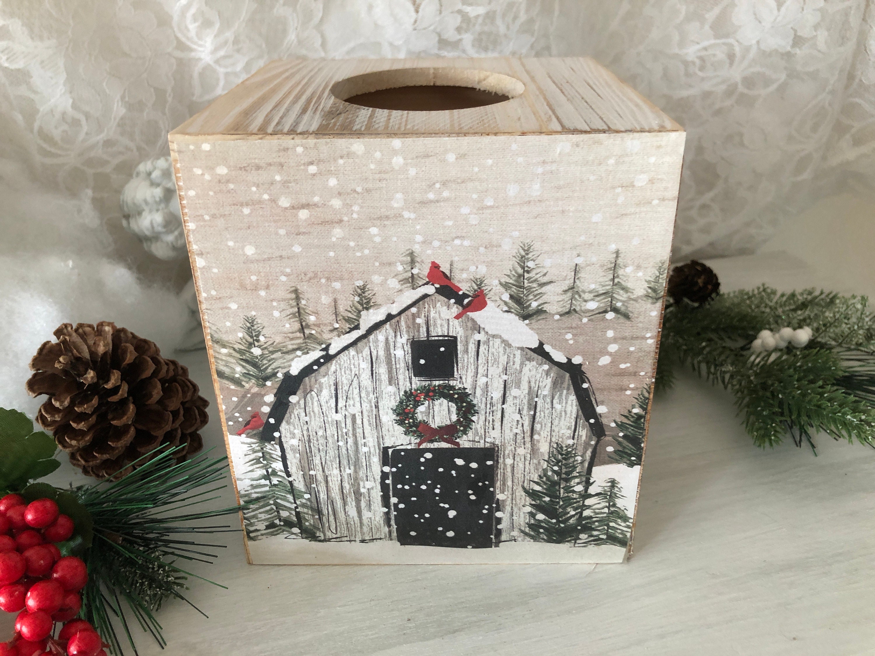 Christmas Design Printed Tissue - Box and Wrap