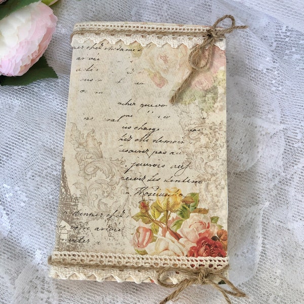 Altered Book, French Country, French Script, Eiffel Tower, Sepia tones, Ancient. Modern, Paris apt decor, Shabby Chic, Magnolia style,