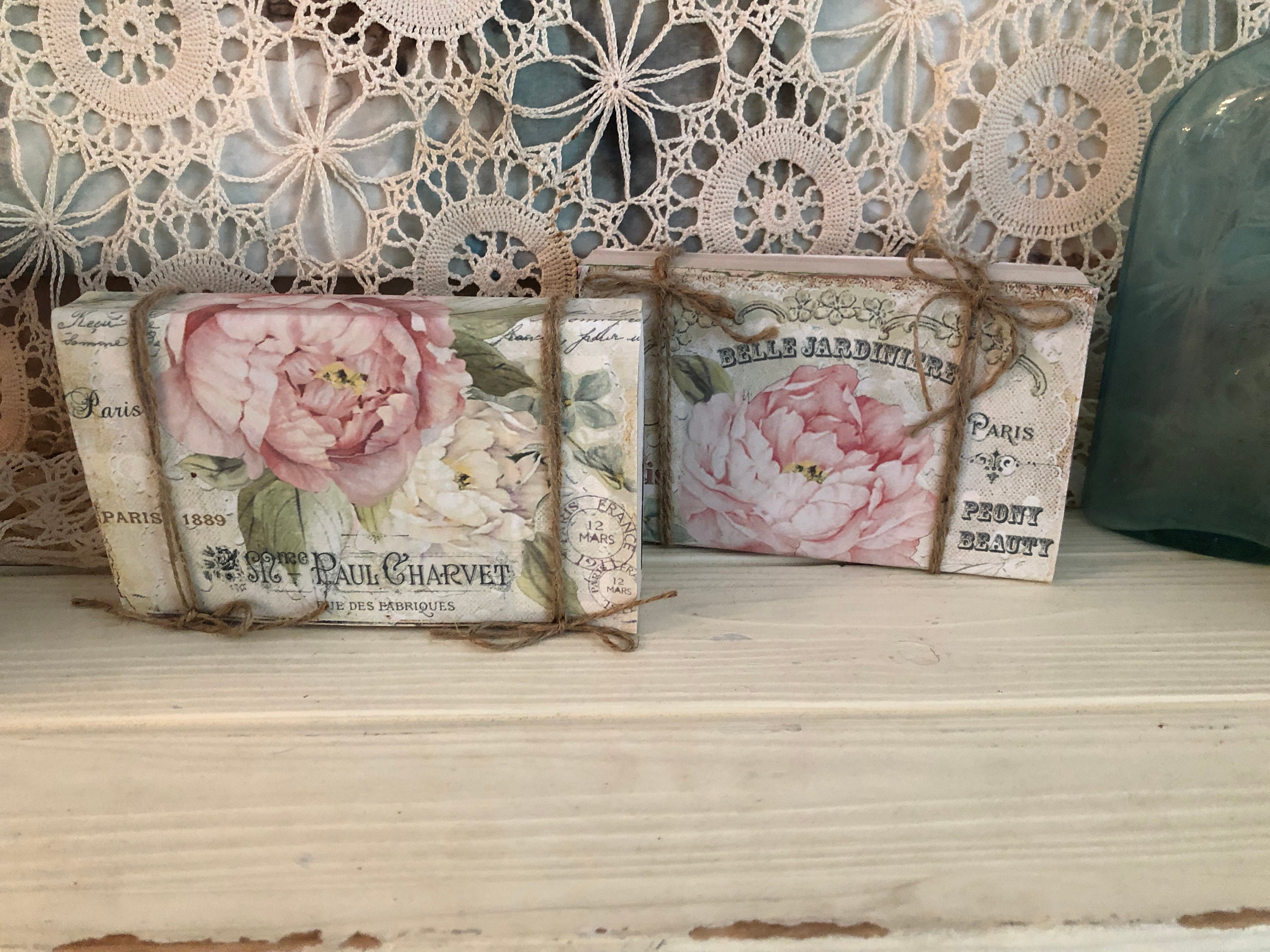Book Stack, Shabby Chic Pink Peonies, Paris Apt, French Country 