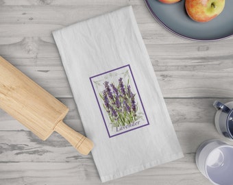 Lavender Tea Towel, Flower Sack towel, 100 % Cotton,  Kitchen decor