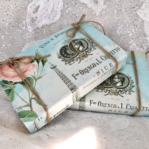 Book Stack,French Aqua Blue, Eiffel Tower, Paris apt, French Country decor, Shabby Chic, Magnolia style, books