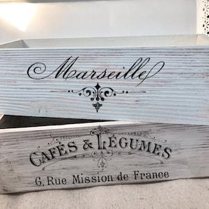 French Farmhouse, Centerpiece box,French Blue decor, or Distressed white, French Country, Farmhouse, French design choice