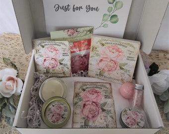 Gift set, Peonies Belle Jardiniere Paris and Rose Themed, Spa or Bath and Home Decor Gift