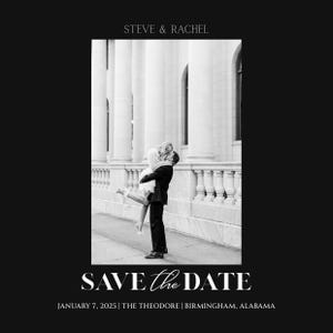 Save The Date, Invitation, Birthday Party, Retirement Party, Rehearsal Dinner, Modern Invitation, Simple Invitation, Black/White Invitation