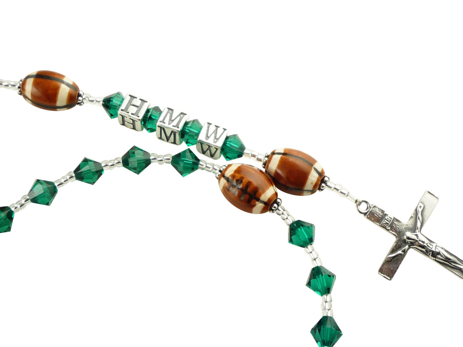 First Communion Emerald Football Sports Rosary with Etsy