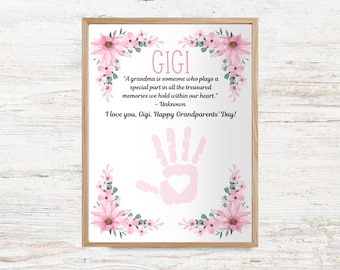 Grandparents Day Handprint Craft, Grandma Handprint Art, Printable Keepsake Gift, Gigi