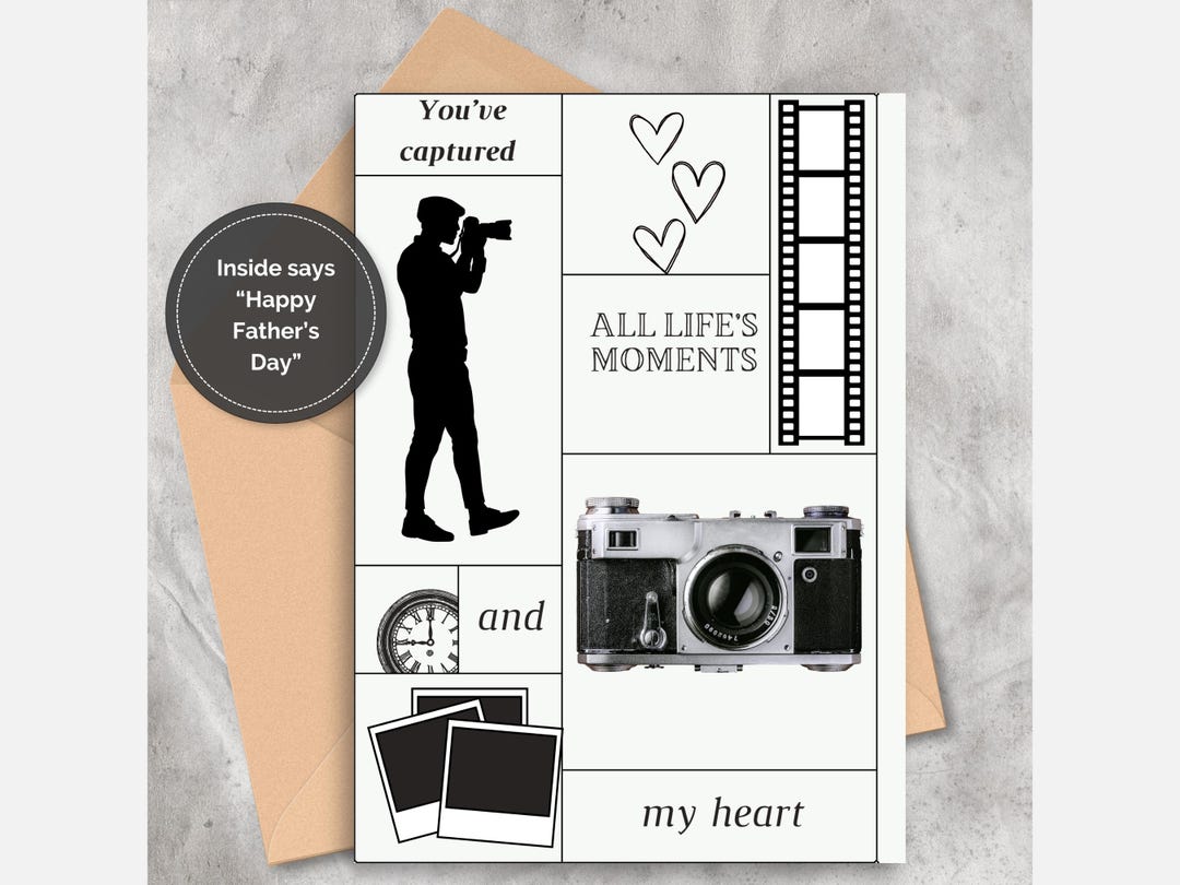 Sentimental Father’s Day Card for Photographer | Camera Card for Dad ...