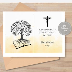 Religieuze Vaderdagkaart voor papa | Christelijke kaart | Afdrukbare Vaderdagkaart| Spirituele kaart voor papa
