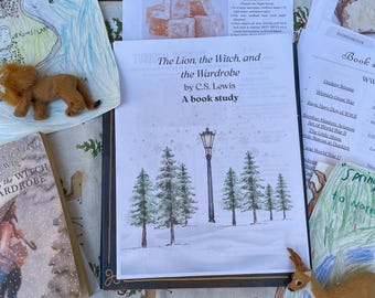 Homeschool book study Narnia literature book club reading guide hands on learning printable worksheet literature study pack Narnia activity