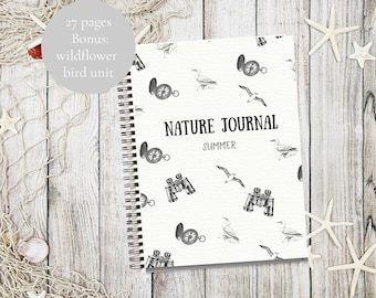summer nature study guide charlotte mason nature art journal with nature walk log for kids science and outdoor learning notebook homeschool