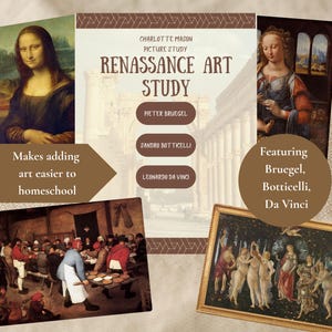 artist study guide charlotte mason picture study artist prints homeschool art renaissance study printable for homeschool classical education