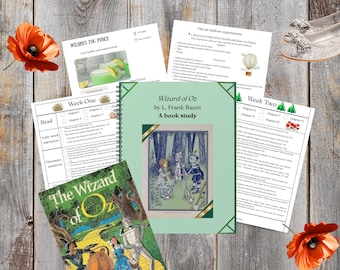 Wizard of Oz book study homeschool novel curriculum elementary literature guide printable worksheet reading bundle charlotte mason unit