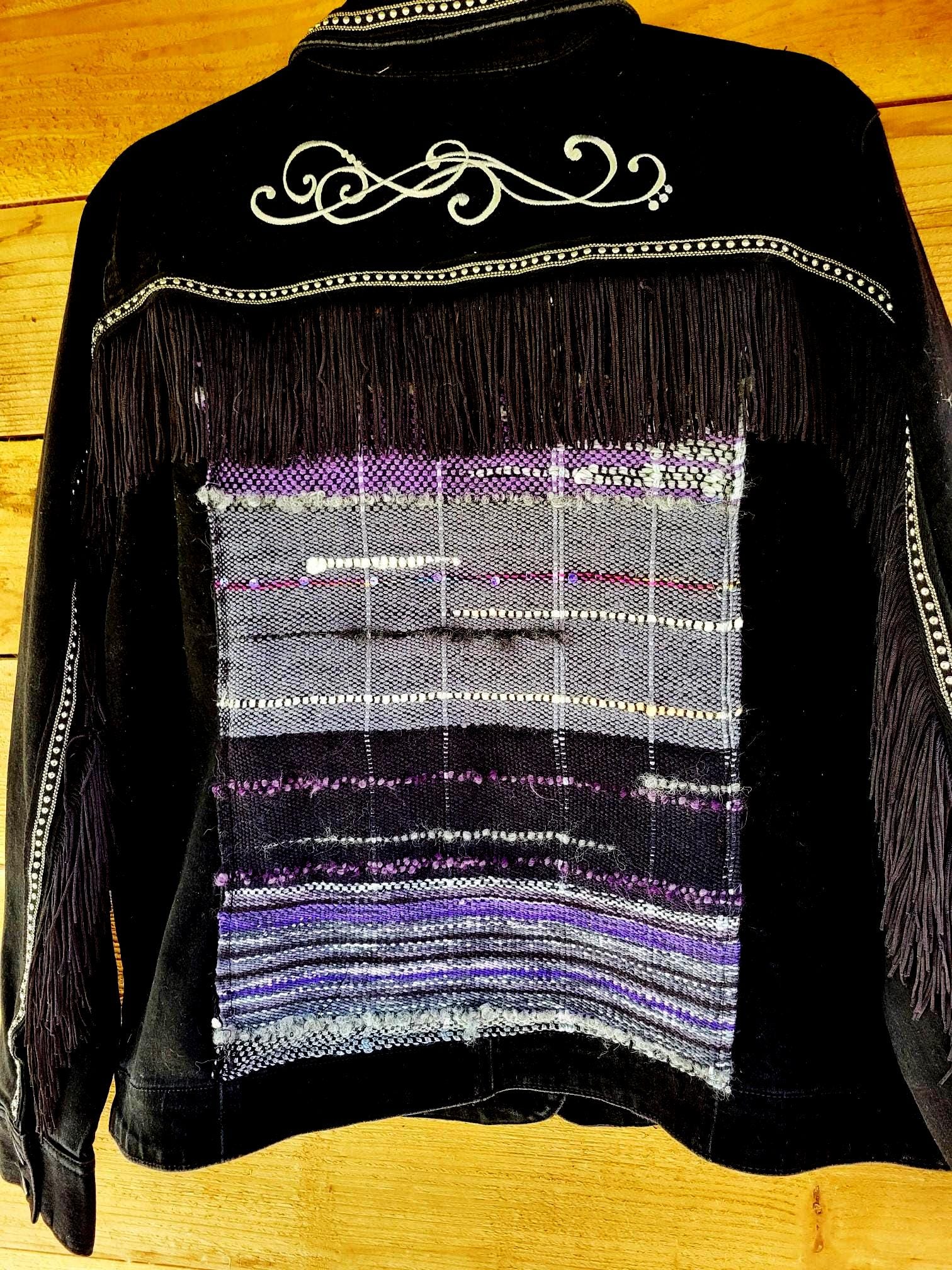 Black Appliquéd Frayed Jacket main image 1