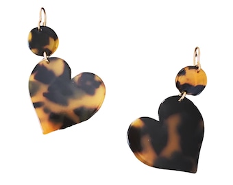 Tortoiseshell Heart earrings