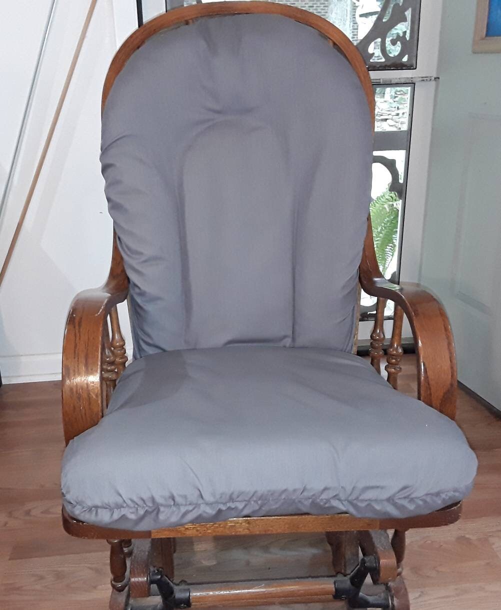 Glider Rocker SLIPCOVER Grey Cotton Blend Fabric 1ª foto es Etsy