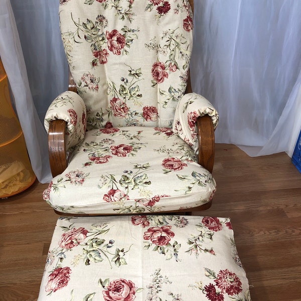 Glider Rocker Slip Cover FOR YOUR Glider Cushions - Plus Padded Arms. Slipcover Standard size Only Includes Padded Arm. Roses