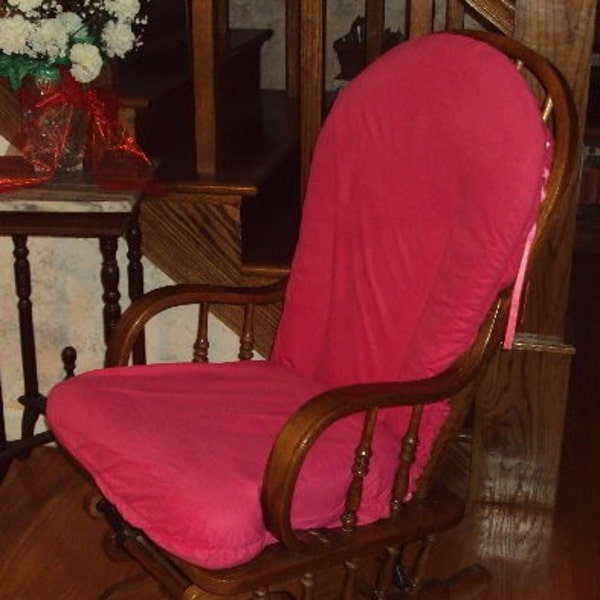 HOT Pink Plush  Glider Rocker Slip Cover - Replacement Covers for your cushions - Many Colors - Family Room or Nursery