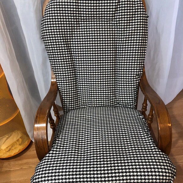 Glider Rocker SLIP COVER - See 2nd photo for SIZE. Black houndstooth