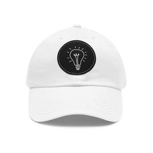 Funny Lightbulb Dad Hat with Leather Patch, Fun Gift for Friends, Trendy Dad Cap, Casual Hat for Men, Spring and Summer Accessory