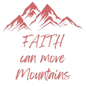 Glaube kann Berge versetzen - Pink Mountain Christian druckbare Aufkleber - DIGITAL Download