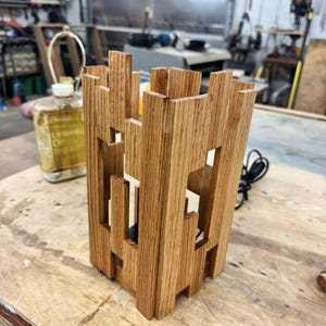 Custom Oak Desk Lamp