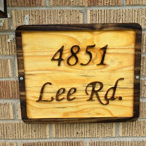 Personalized Wooden House Number Plaque: Custom Engraved Address Sign for Home Exterior Decor
