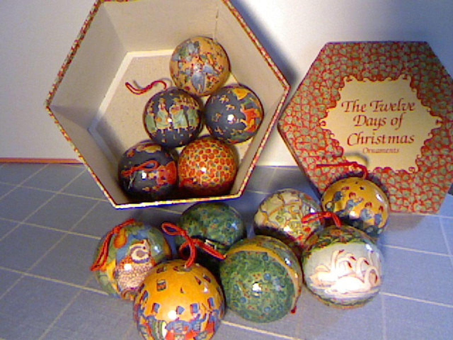 Vintage Paper Mache Christmas Ornaments 