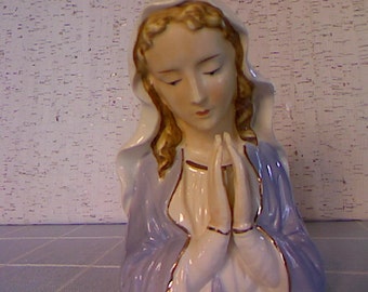 Vintage Porcelain Madonna Planter