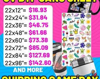 Custom UV DTF Transfer Gang Sheet, Personalized Uv Dtf Cup Wrap, Uv Dtf Custom Sticker, Waterproof Decal for Tumblers, Ready to Press Wrap